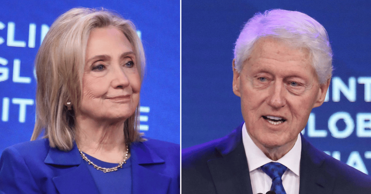 Split photo of Hillary Clinton, Bill Clinton