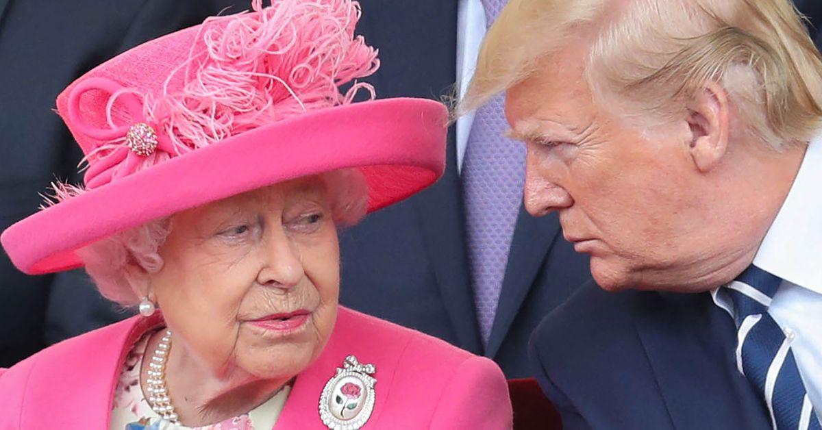 Photo of Queen Elizabeth II and Donald Trump.