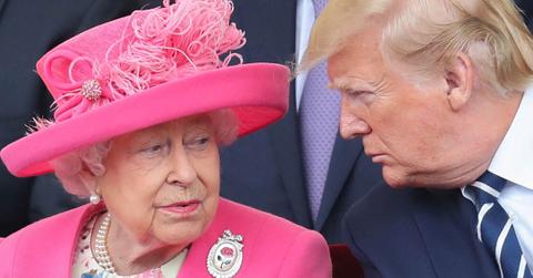 Photo of Queen Elizabeth II and Donald Trump.