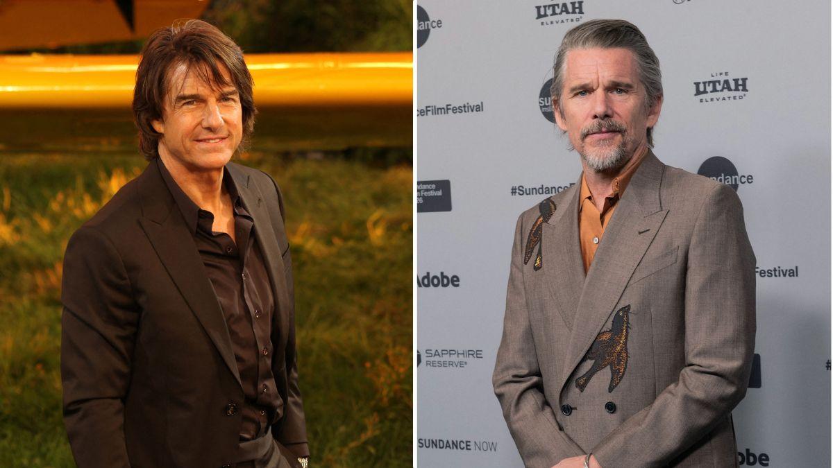 Split photo of Tom Cruise and Ethan Hawke