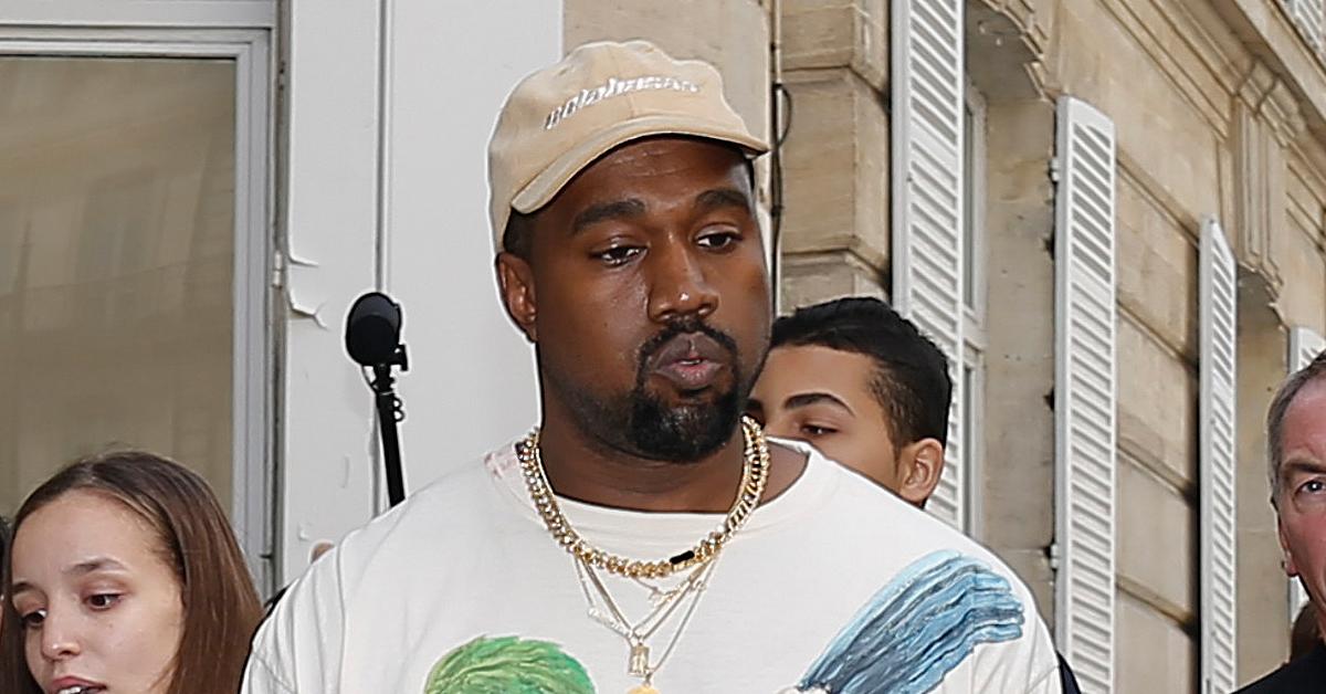 Kanye at the Atlanta United soccer game at Mercedes-Benz Stadium