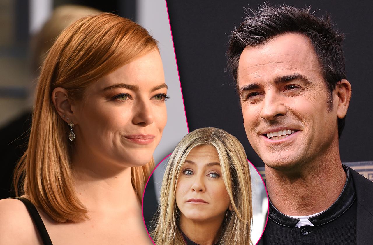 //emma stone flirting justin theroux jennifer aniston fuming