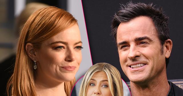 //emma stone flirting justin theroux jennifer aniston fuming