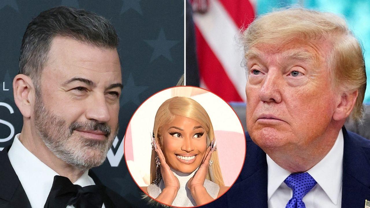 picture of Jimmy Kimmel, Nicki Minaj and donald trump