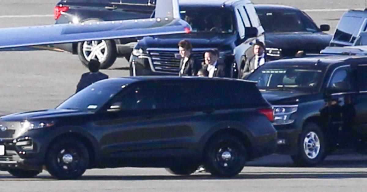 melania and barron trump board flight to mar lago