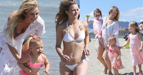 //teen mom leah messer bikini beach day la daughters monster mom pp