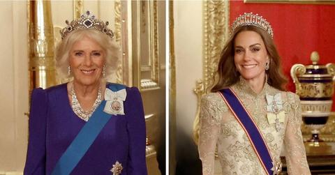 Split photo of Queen Camilla and Kate Middleton
