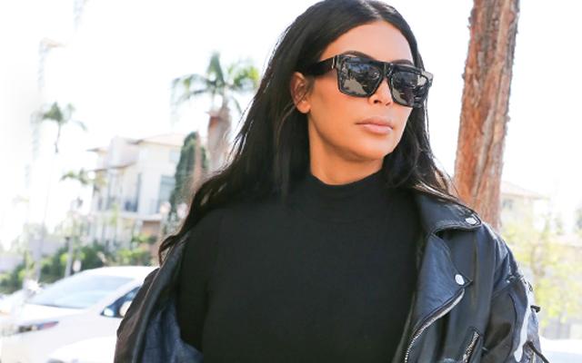 Kim Kardashian Black Leather Jacket LA Heat