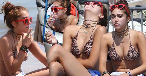 //lourdes leon beach smoking pp