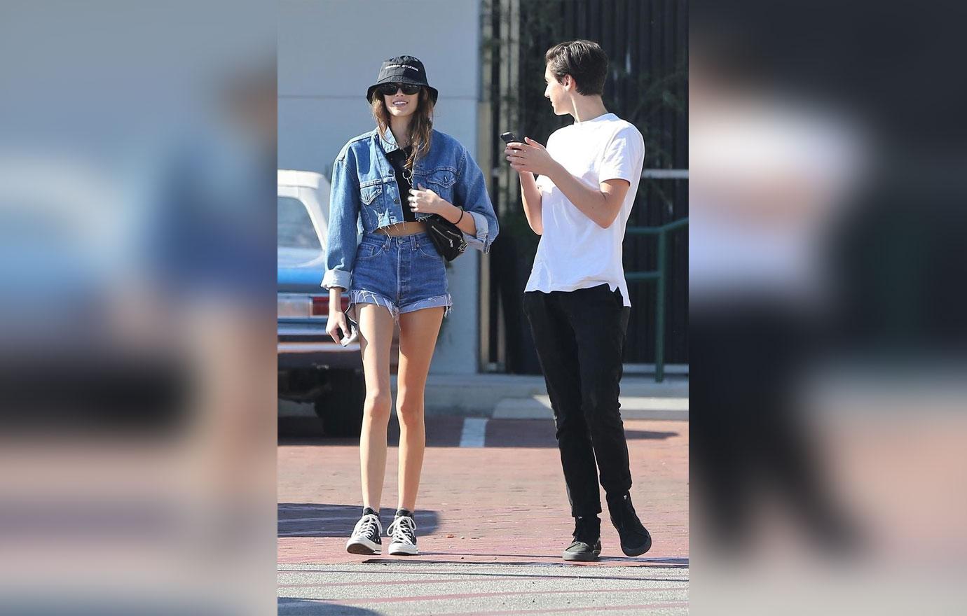 Kaia Gerber Scary Skinny Legs Walking In Denim