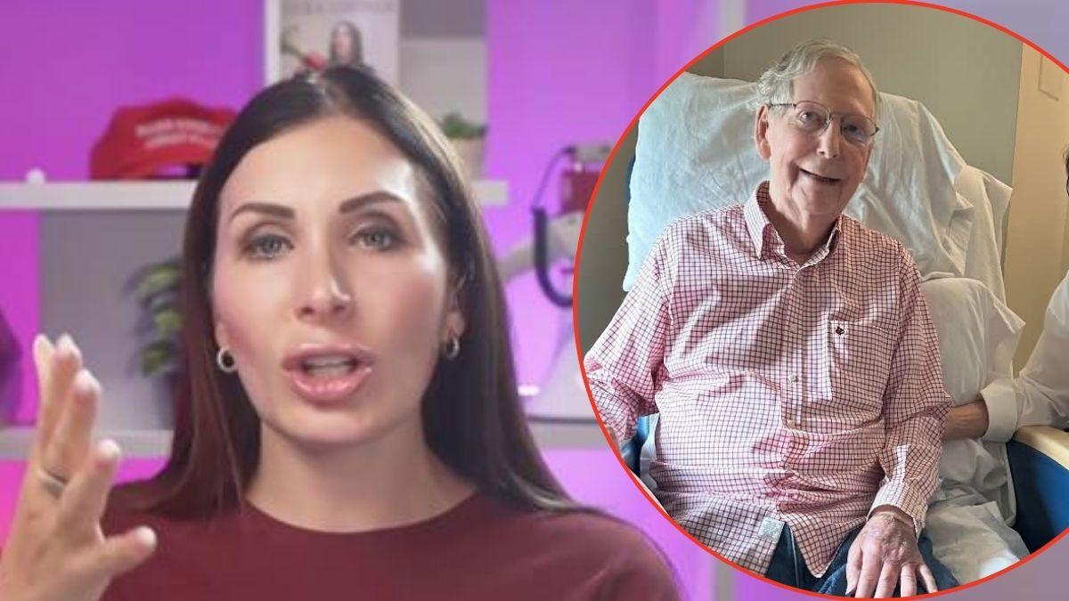 A photo of Laura Loomer alongside a photo of Mitch McConnell