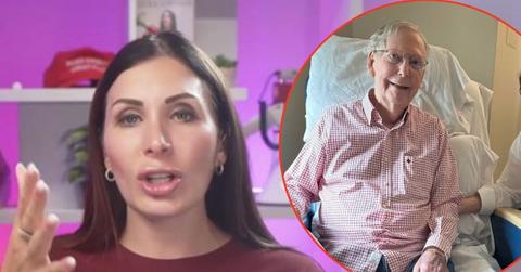 A photo of Laura Loomer alongside a photo of Mitch McConnell