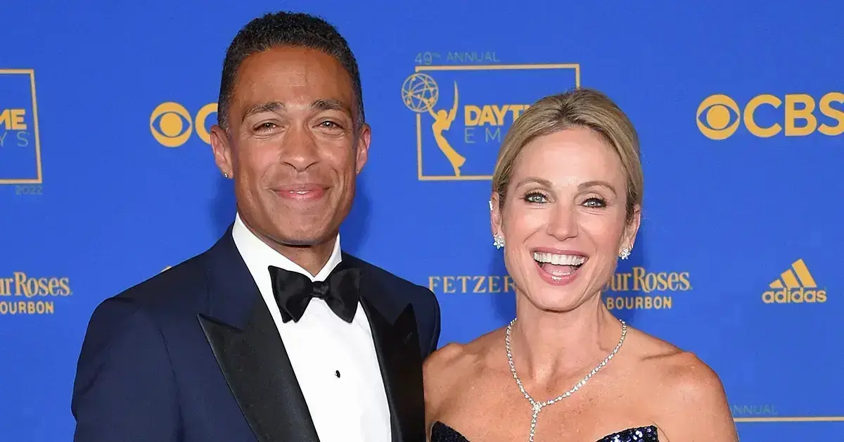 tj holmes amy robach smiling together before his divorce filing pp