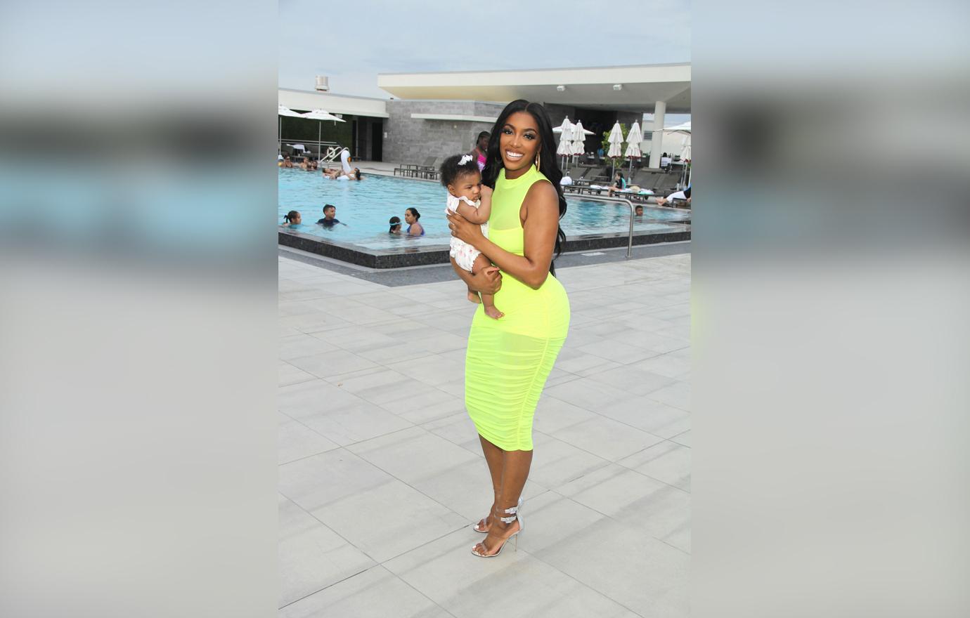 Porsha Williams With Daughter Pilar By Pool