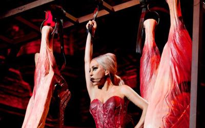 //lady gaga meatdress twit post
