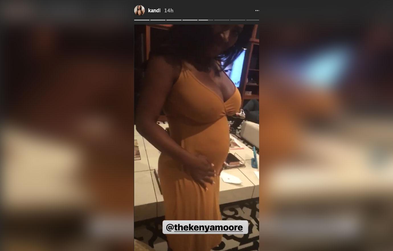 Kenya Moore Pregnant Baby Bump Dress