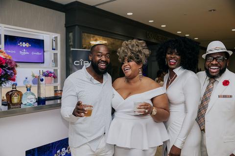 ashley ann and panelists at accelerate all white party presented by diageo and its brands ciroc crown royal and tequila don julio