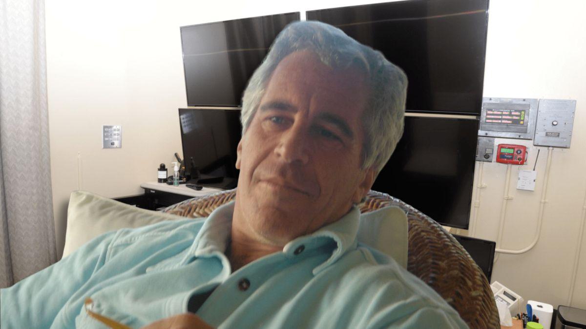 Photo of Jeffrey Epstein and his CCTV control room