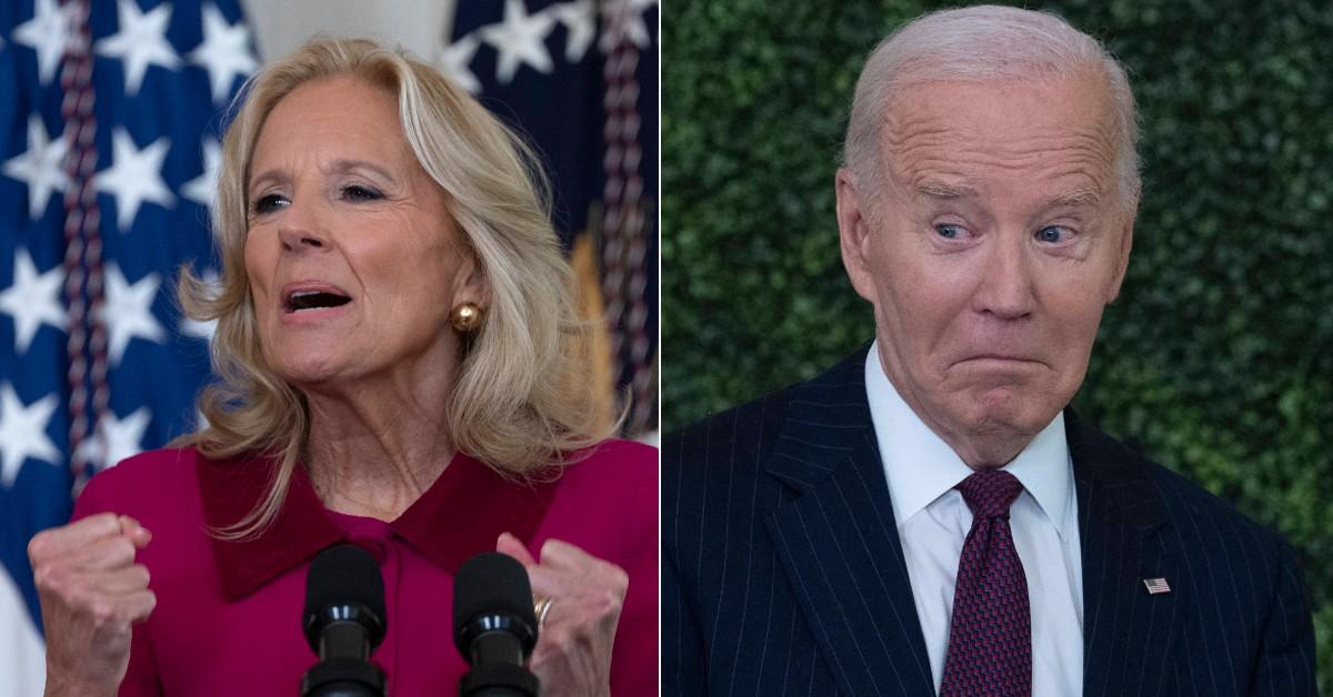 Split photo of Jill Biden, Joe Biden