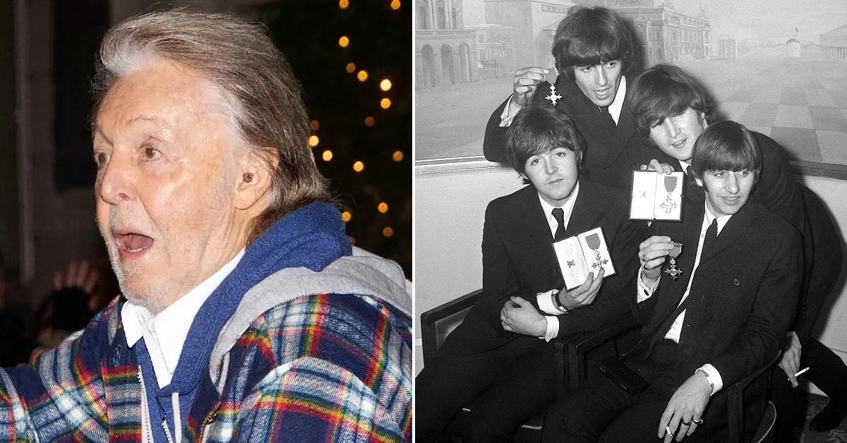 Split photos of Sir Paul McCartney and The Beatles