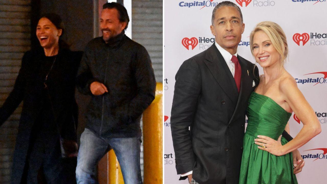 Image Of Andrew Shue and Marilee Fiebig (left) & Amy Robach and T.J. Holmes (right)