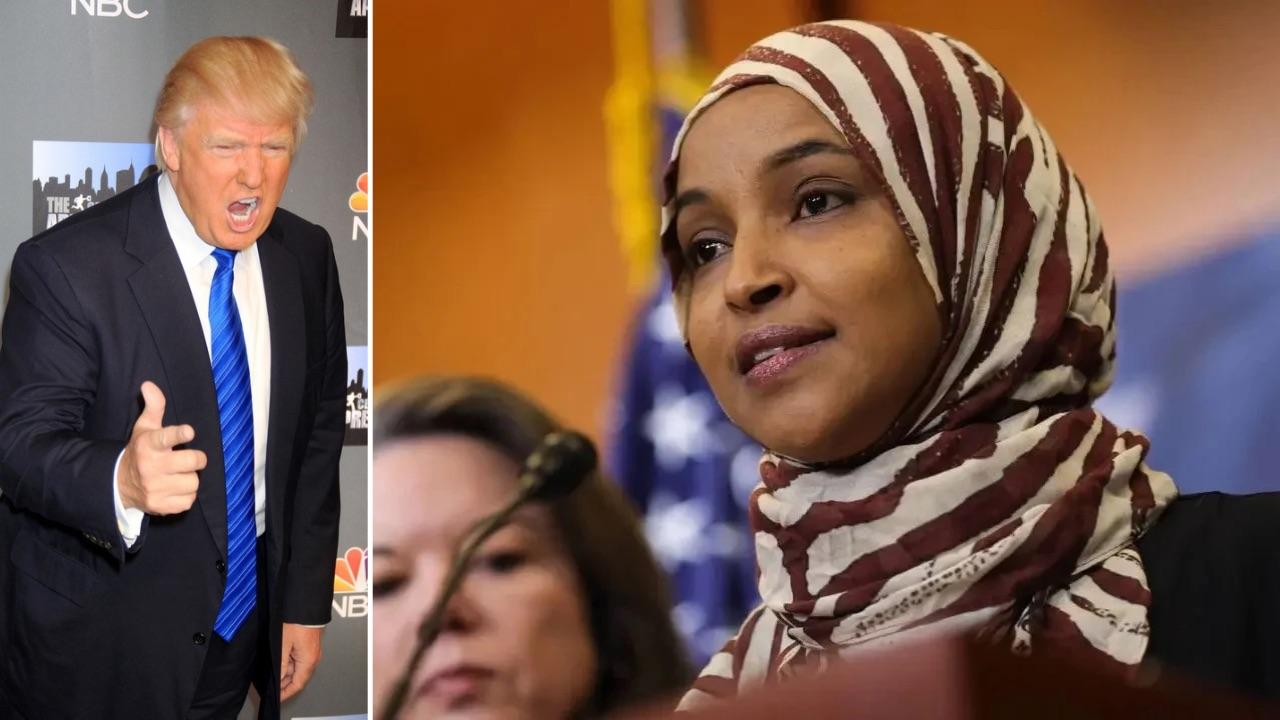 Photo of Ilhan Omar, Donald Trump