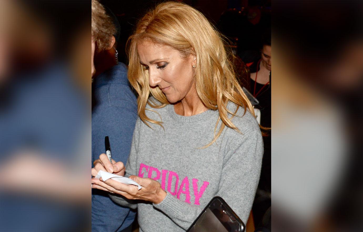 Celine Dion Wears Bright Pink Sweats