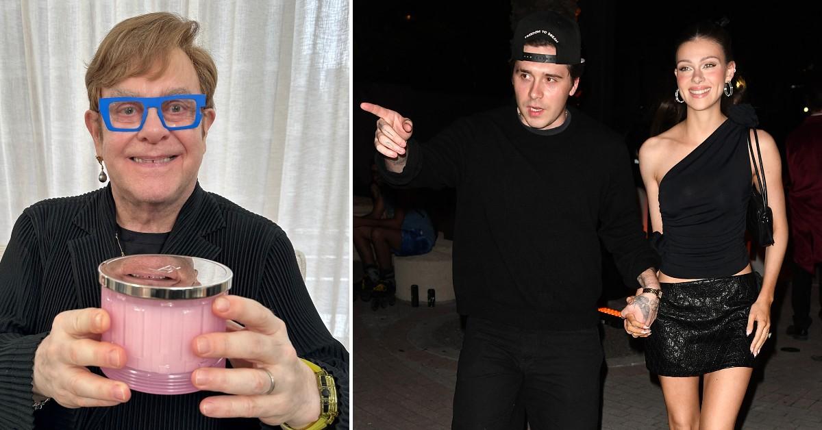 Photo of Elton John, Brooklyn Beckham and Nicola Peltz