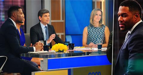 //michael strahan leaves live hosts good morning america pp