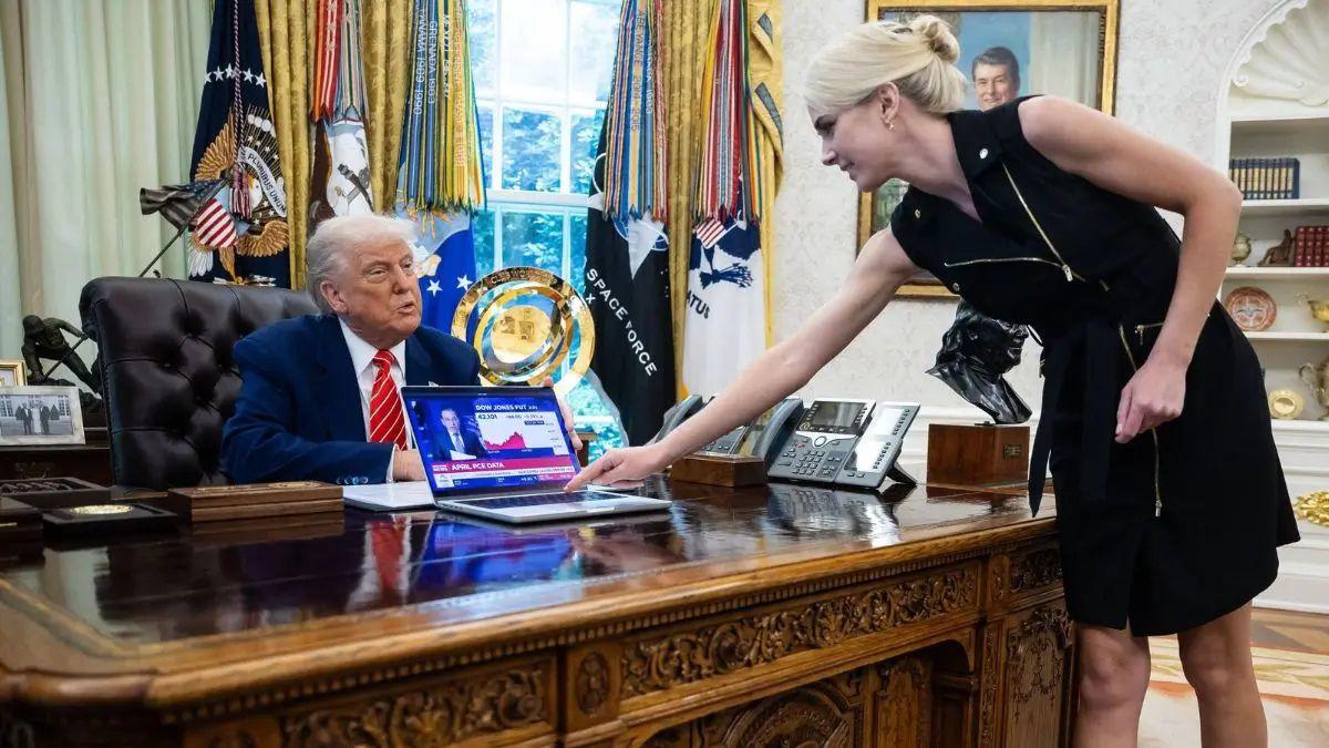 A photo of Donald Trump and Natalie Harp