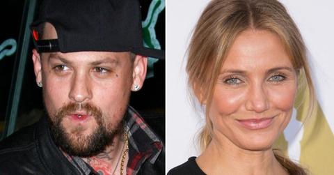 Split photo of Benji Madden, Cameron Diaz.