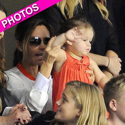 Go Daddy Go! Super Cute Harper Beckham Cheers On David At Soccer Game