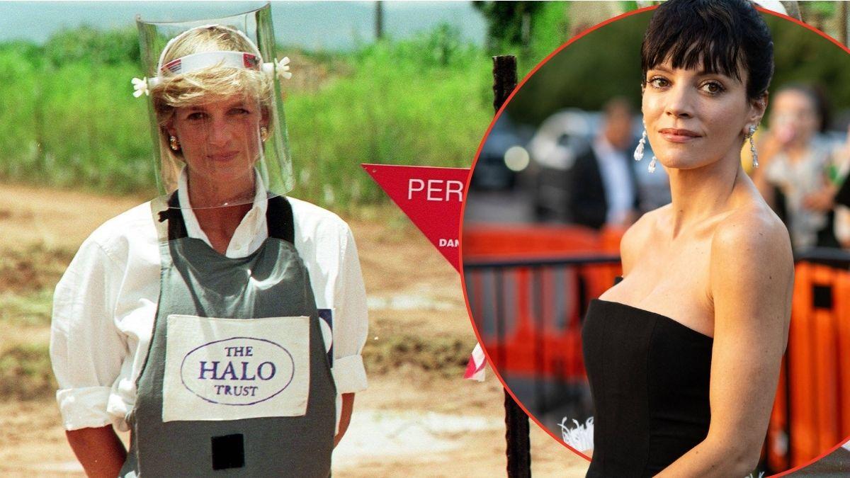 Split photo of Princess Diana and Lily Allen
