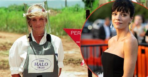 Split photo of Princess Diana and Lily Allen