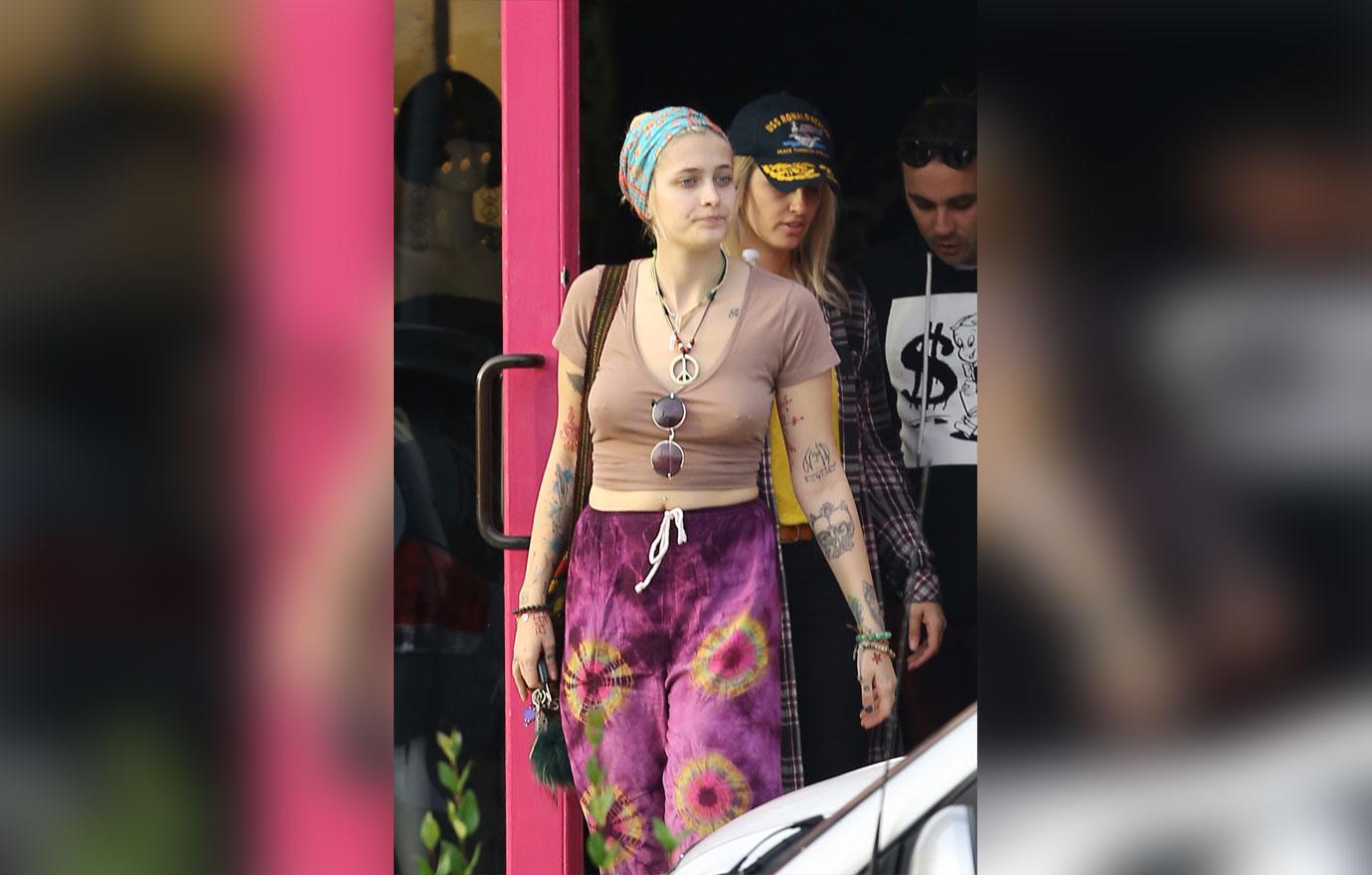 Paris Jackson Braless Nipple Rings