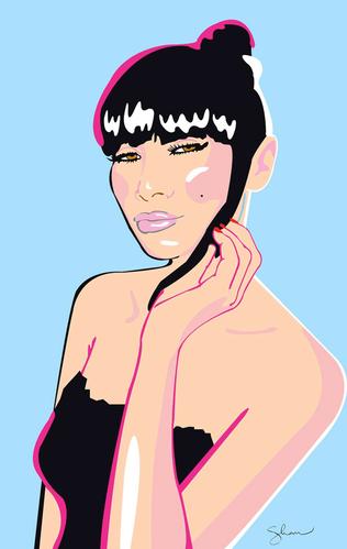 Artist's Rendition! Sham's Ibrahim's Celeb Selfie Portraits -- Kim K's
