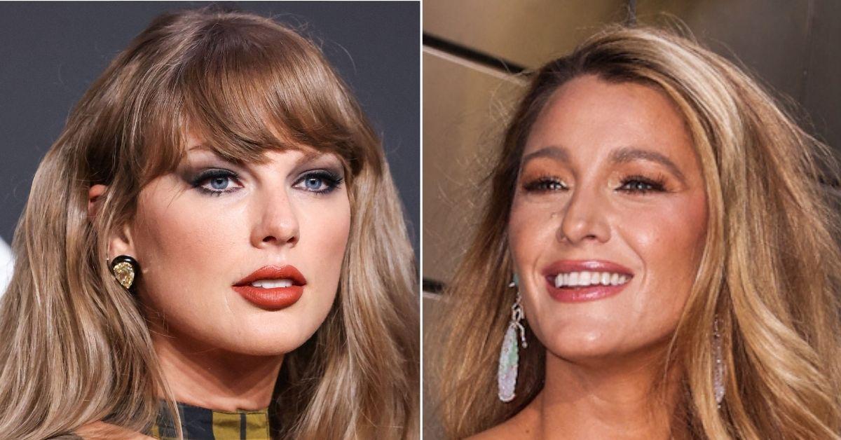 Split photo of Taylor Swift, Blake Lively
