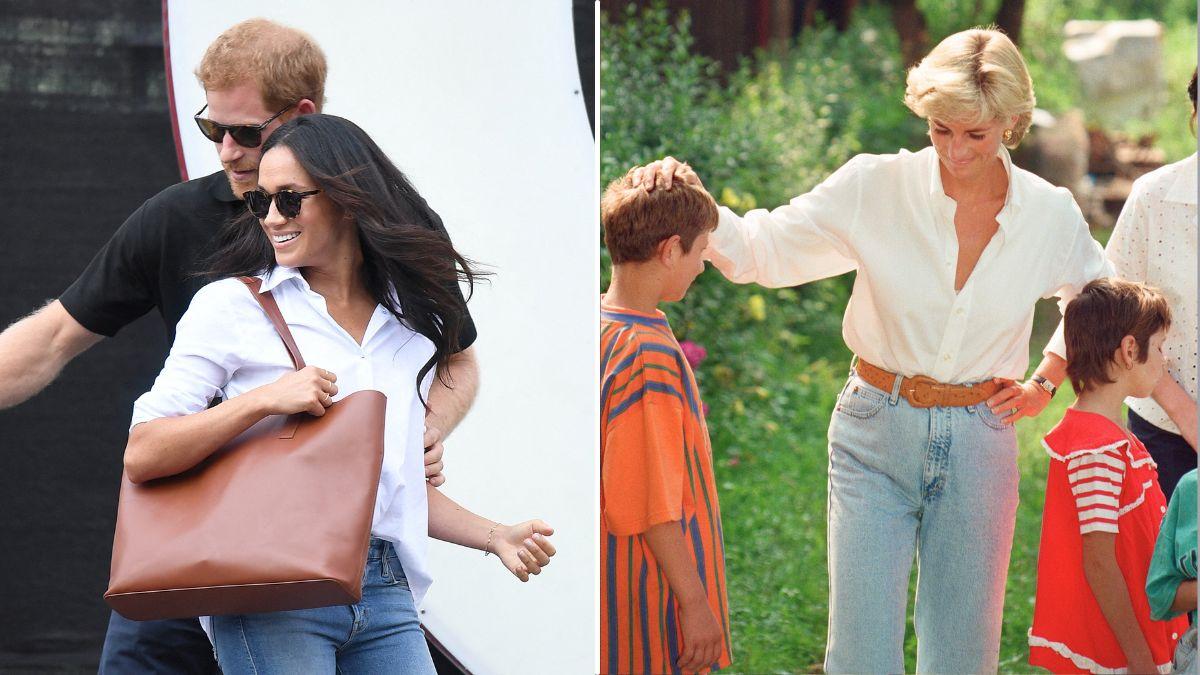 Split photos of Meghan Markle and Princess Diana