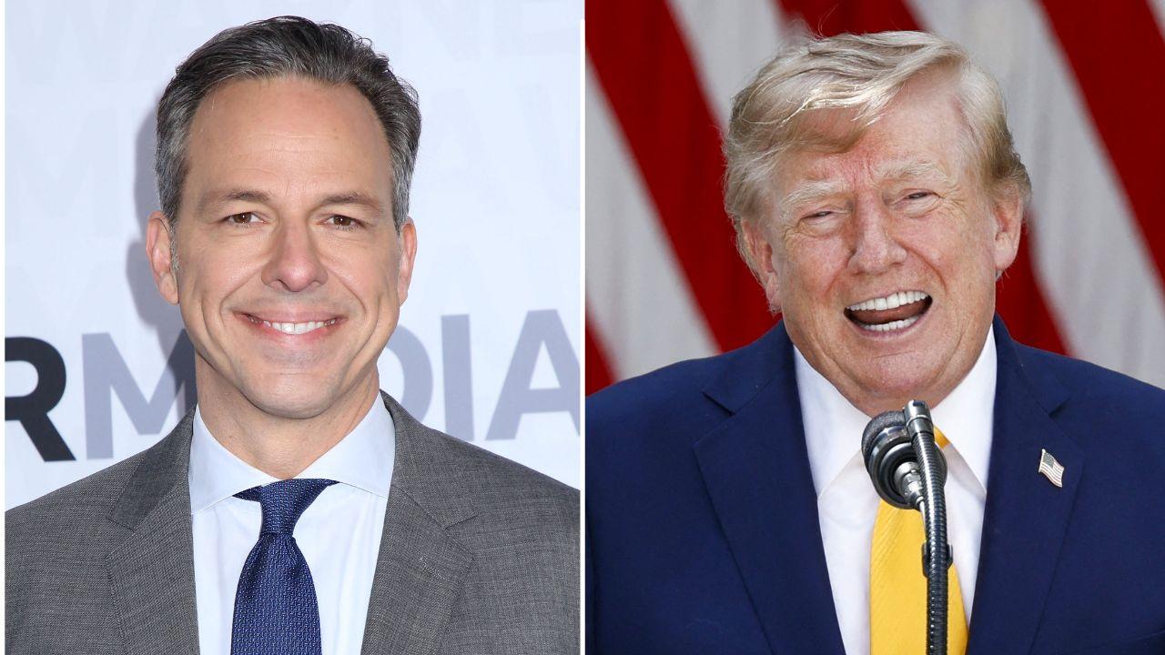 split image of Jake Tapper and Donald Trump