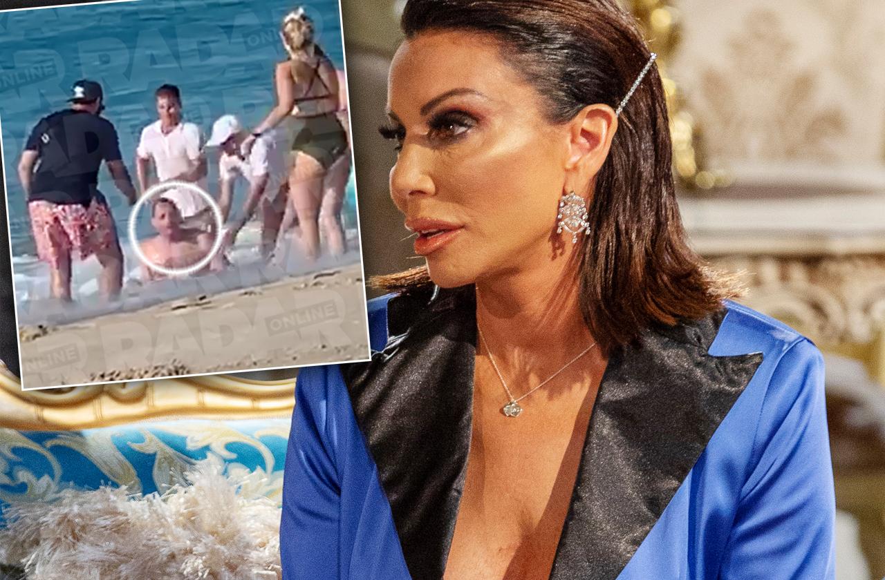 Danielle staub fiance rescued water boozy swim vacation rhonj