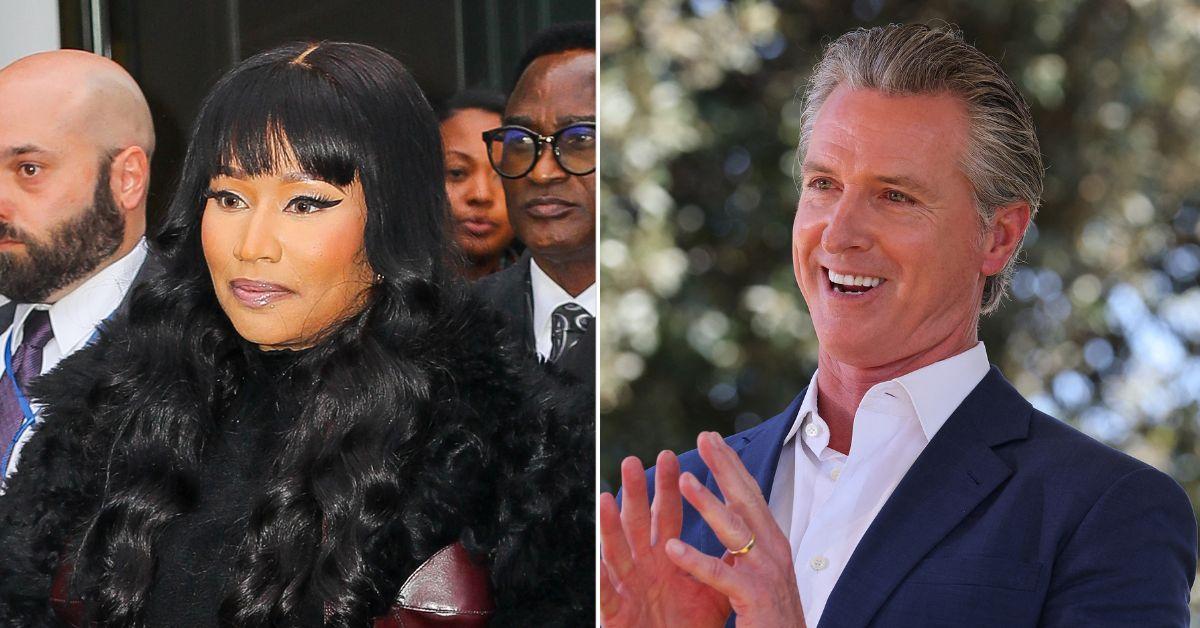 Composite photo of Nicki Minaj and Gavin Newsom