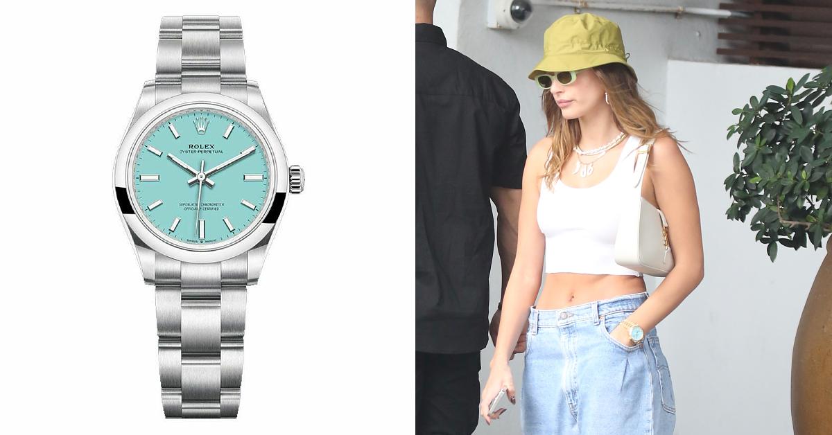 Hailey Bieber Dons Turquoise Rolex Worth 57 300