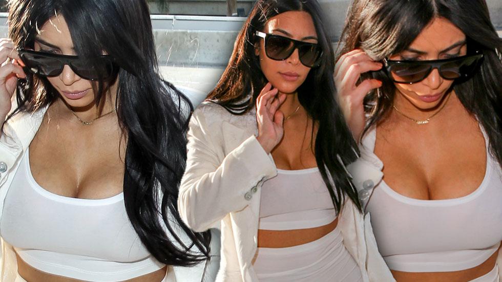 Kim Kardashian Suffers Near Nip Slip In Low-Cut Shirt — See Her