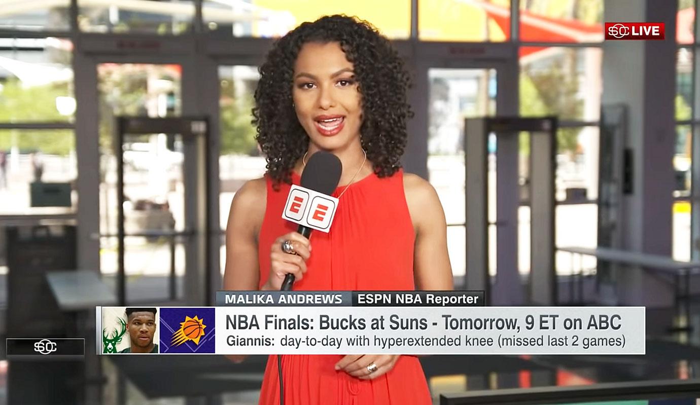 Malika Andrews to host ESPN 'NBA Countdown' shows