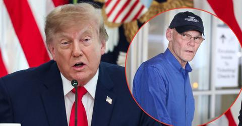 Split image of Donald Trump and James Carville