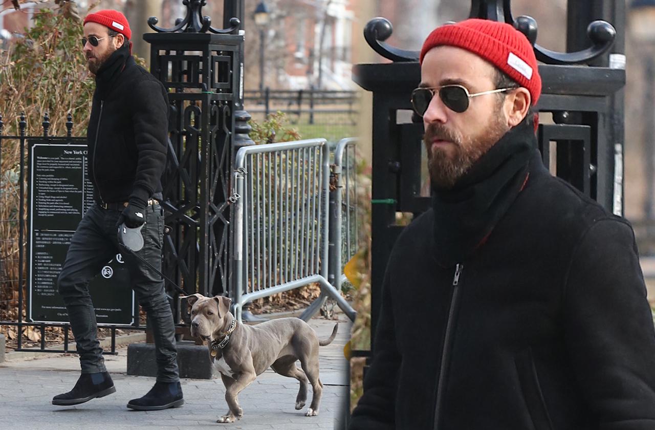 Justin Theroux Goes On Holiday Stroll With Dog A Year After Jennifer Aniston Split