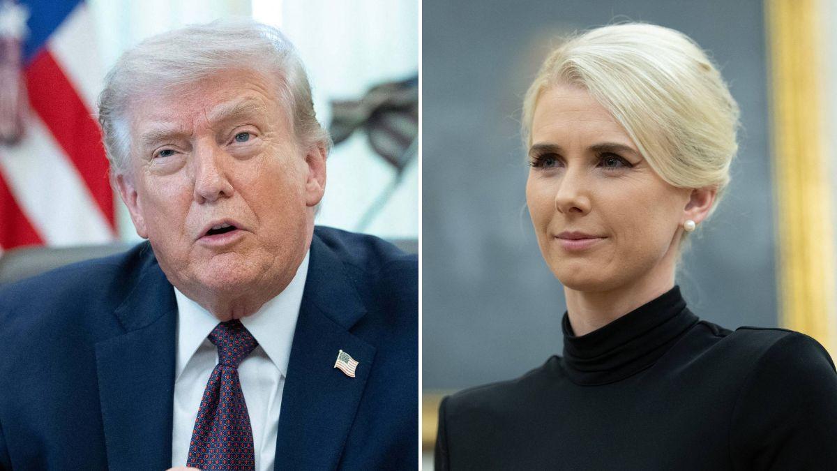 split image of Donald Trump and Natalie Harp