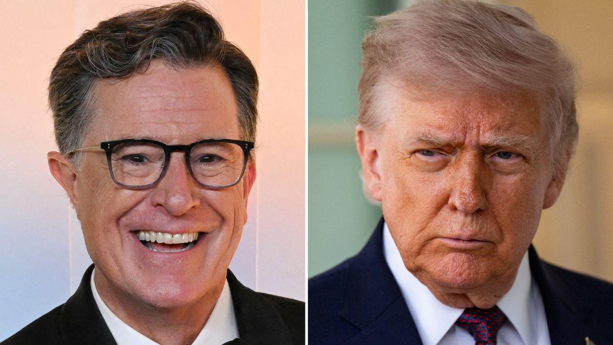 picture of Stephen Colbert and Donald Trump