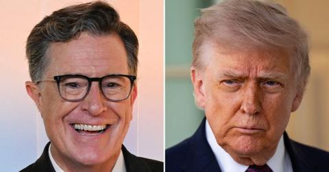 picture of Stephen Colbert and Donald Trump