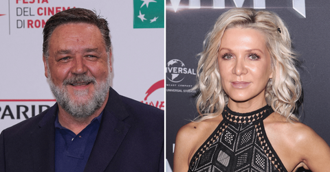 Split photo of Russell Crowe, Danielle Spencer